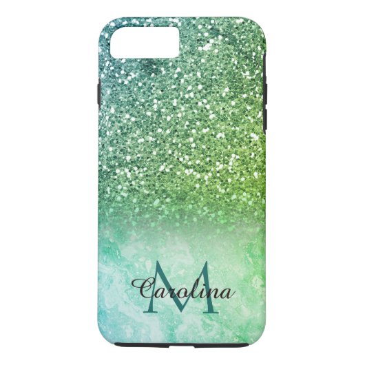 Groen glitter, marmer, persoonlijk Case-Mate iPhone case (Achterkant)