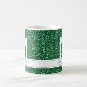 Groen Glitter Monogram Aangepaste Initiaal Naam Koffiemok (Center)