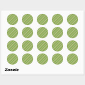 Groen Gold White Diagonal Stripe Ronde Sticker (Vel)