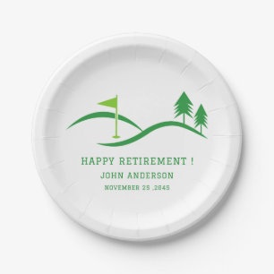 Groen Golf Thema Pensioenfeest Papieren Bordje