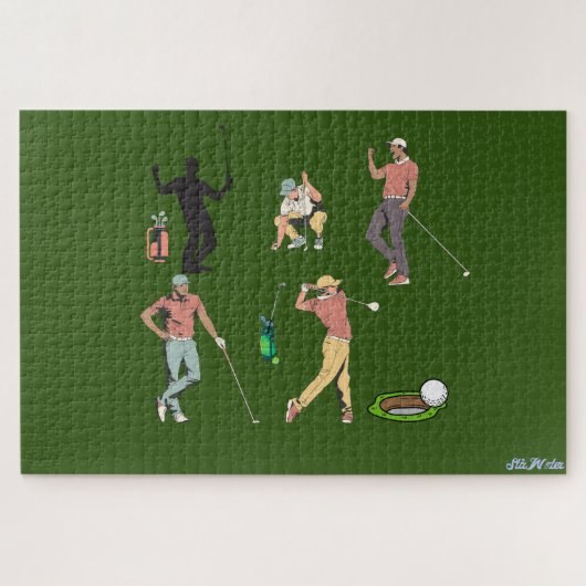 groen golfveld legpuzzel (Horizontaal)