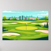 Groen golfveldontwerp poster (Voorkant)
