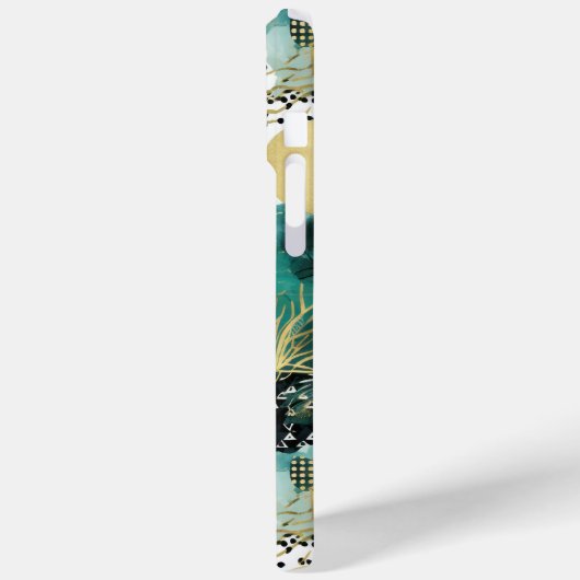 Groen Goud Abstract Case-Mate iPhone Case (Achterkant / Links)