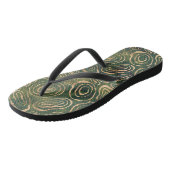 Groen goud abstract  teenslippers (Schuin)