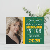 Groen & Goud Afstuderen 2 Fotouitnodiging Kaart (Staand voorkant)