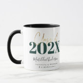 groen goud afstuderen elegant script moderne mok (Links)