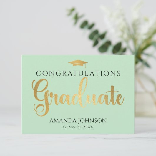 Groen goud Afstuderen woorden van Afstuderen Informatiekaartje (Staand voorkant)