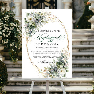 Groen Goud Aquarel Ongekoppelde Ceremonie Trouwen Poster