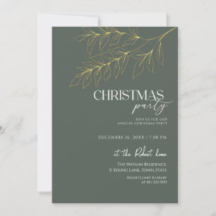 Groen & Goud Blad Kerstfeest Kaart