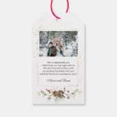 Groen Goud Bladeren Red Berry Bruiloft Dank u Cadeaulabel (Achterkant)