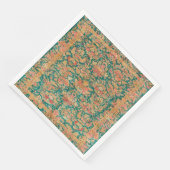 Groen goud bloem perzisch turks patroon servet (Hoek)