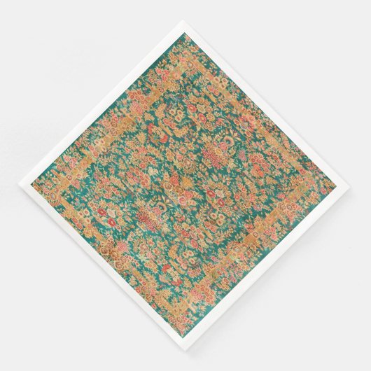Groen goud bloem perzisch turks patroon servet (Hoek)