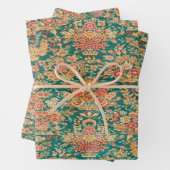 Groen goud bloemen Perzische Turkse stijl decoupag Inpakpapier Vel (In situ)