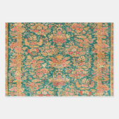 Groen goud bloemen Perzische Turkse stijl decoupag Inpakpapier Vel (Voorkant)