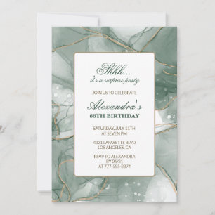Groen Goud Chic Luxe Verrassing 66ste verjaardag Kaart