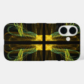 Groen & Goud Cross Fractal telefoonhoesje Case-Mate iPhone Case (Achterkant (horizontaal))
