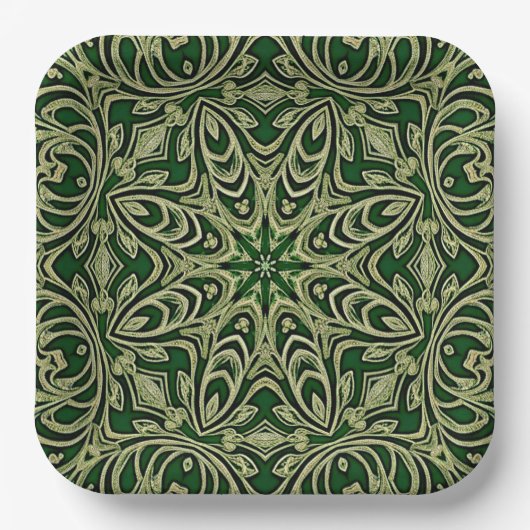 Groen Goud Decoratief Papier Bord (Voorkant)