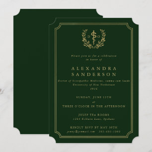 Groen/Goud Doctorandus Osteopathische Geneeskunde Kaart