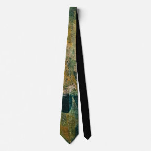 Groen & Goud, Een Gel Print Abstract Stropdas