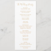 Groen & Goud Elegant Bloemen Huwelijk Programma (Achterkant)