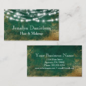 Groen goud Elegant Festive Hanging String Lights Visitekaartje (Voorkant / Achterkant)