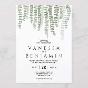Groen goud Elegant Waterverf Boho Blad Kaart