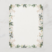 Groen Goud Elegante Waterverf Boho Leaf Bruiloft Informatiekaartje (Achterkant)