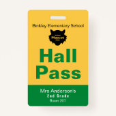Groen Goud Elementary School Hall Pass Badge (Voorkant)