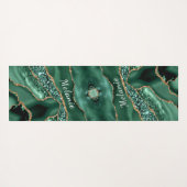 Groen Goud Emerald Custom Jouw naam Yoga Mat (Achterkant (horizontaal))