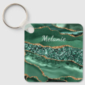 Groen Goud Emerald Custom Name Sleutelhanger Gift (Voorkant)