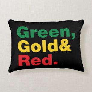 Groen, goud en rood. accent kussen
