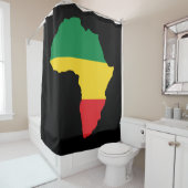 Groen, goud en rood Afrika vlag Douchegordijn (In situ)