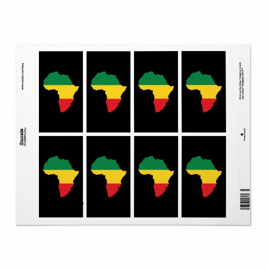 Groen, goud en rood Afrika vlag Etiket (Full Sheet)