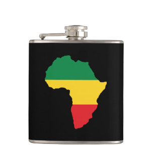 Groen, goud en rood Afrika vlag Heupfles