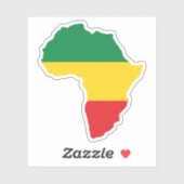 Groen, goud en rood Afrika vlag Sticker (Vel)