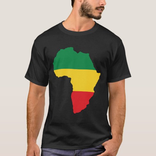 Groen, goud en rood Afrika vlag T-shirt (Voorkant)