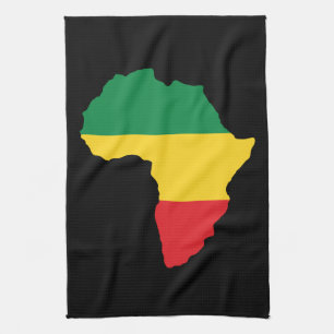 Groen, goud en rood Afrika vlag Theedoek