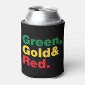 Groen, goud en rood. blikjeskoeler (Blikje Voorkant)