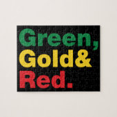 Groen, goud en rood. legpuzzel (Horizontaal)