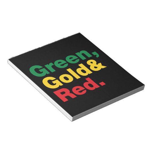 Groen, goud en rood. notitieblok (Schuin)