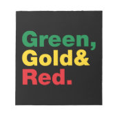 Groen, goud en rood. notitieblok (Voorkant)
