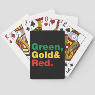 Groen, goud en rood. pokerkaarten