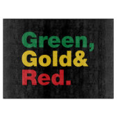Groen, goud en rood. snijplank (Voorkant)