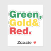 Groen, goud en rood. sticker (Vel)