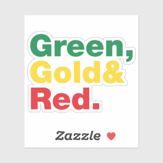 Groen, goud en rood. sticker (Vel)