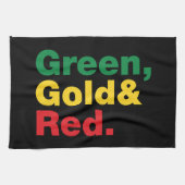Groen, goud en rood. theedoek (Horizontaal)