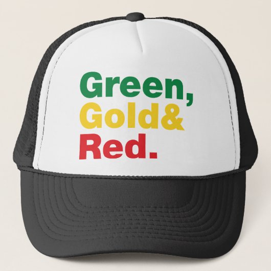 Groen, goud en rood. trucker pet (Voorkant)