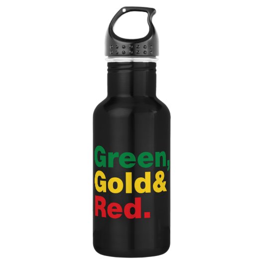 Groen, goud en rood. waterfles  (Voorkant)