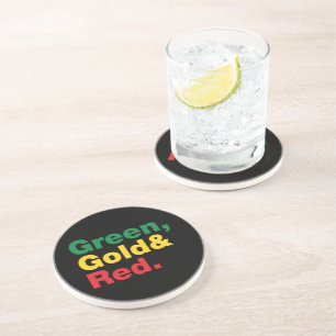 Groen, goud en rood. zandsteen onderzetter