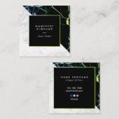 Groen goud en wit marmer Square Visitekaartje (Voorkant / Achterkant)